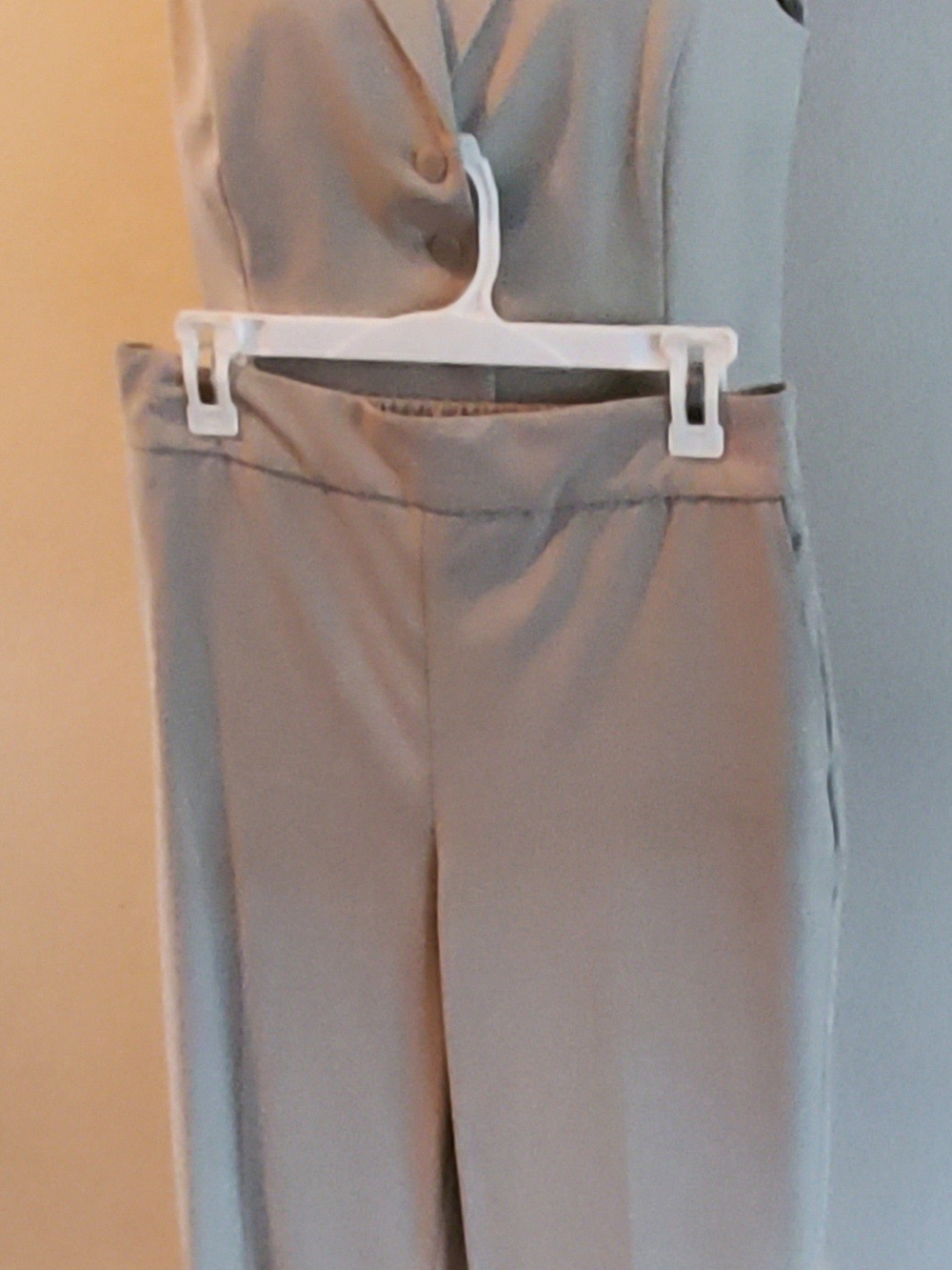 Rachel Zoe Light Gray High-Waist Wide-Leg Trousers